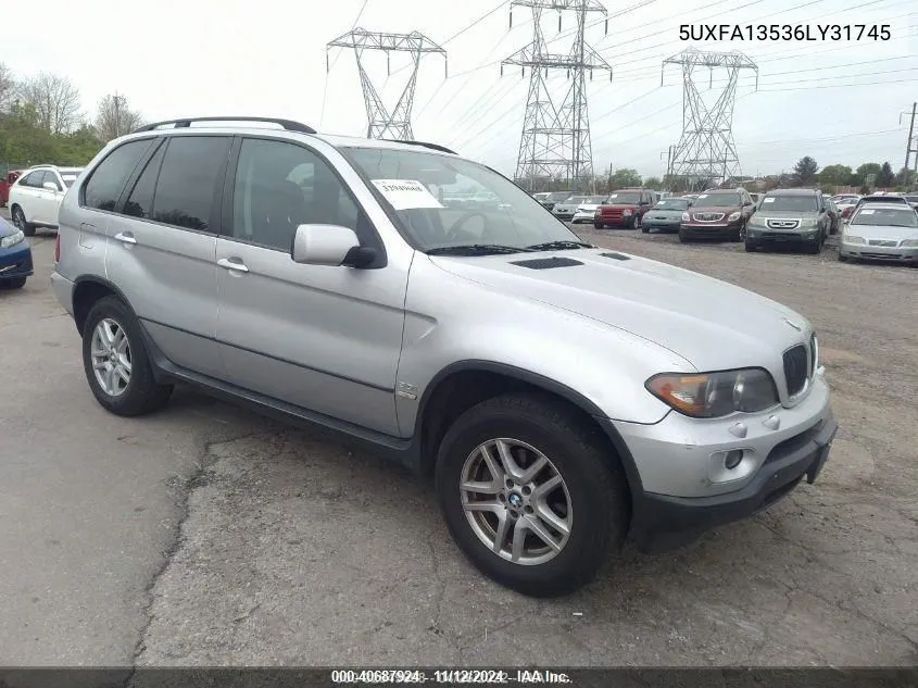 2006 BMW X5 3.0I VIN: 5UXFA13536LY31745 Lot: 40687924