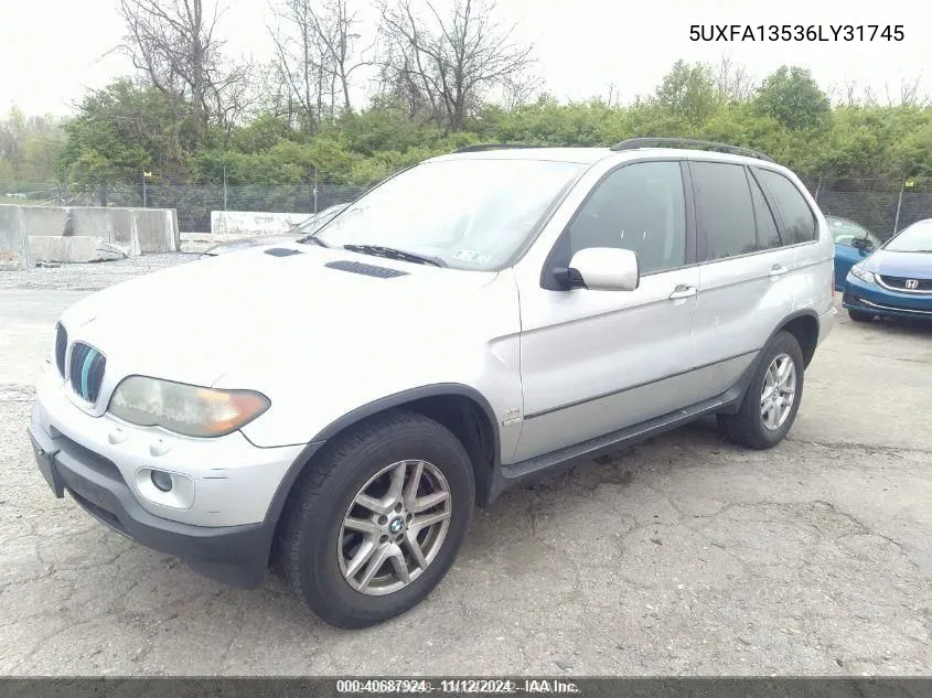 2006 BMW X5 3.0I VIN: 5UXFA13536LY31745 Lot: 40687924