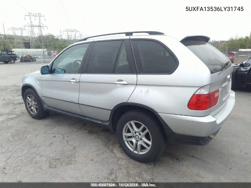 2006 BMW X5 3.0I VIN: 5UXFA13536LY31745 Lot: 40687924