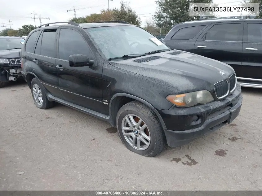 2006 BMW X5 3.0I VIN: 5UXFA13536LY27498 Lot: 40705406