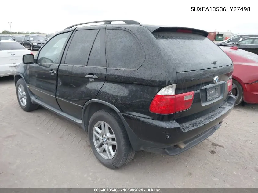 2006 BMW X5 3.0I VIN: 5UXFA13536LY27498 Lot: 40705406