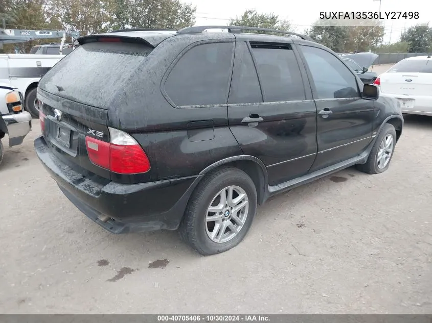 2006 BMW X5 3.0I VIN: 5UXFA13536LY27498 Lot: 40705406