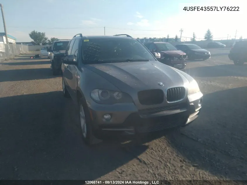 2007 BMW X5 3.0I VIN: 4USFE43557LY76222 Lot: 12068741