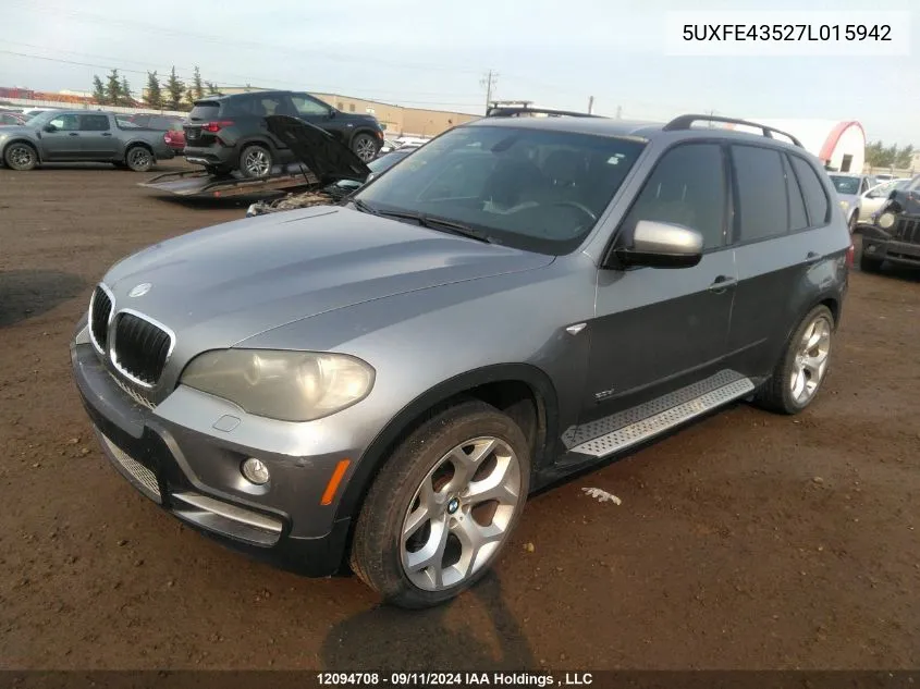 2007 BMW X5 VIN: 5UXFE43527L015942 Lot: 12094708