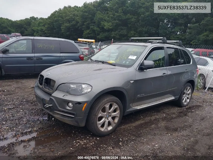 2007 BMW X5 4.8I VIN: 5UXFE83537LZ38339 Lot: 40076578