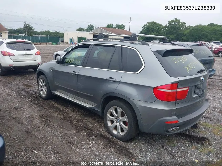 2007 BMW X5 4.8I VIN: 5UXFE83537LZ38339 Lot: 40076578