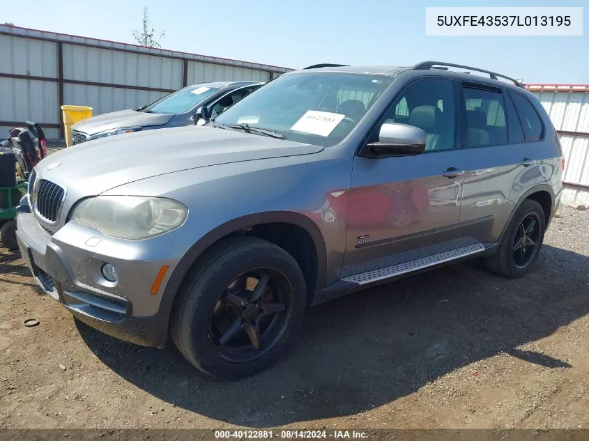 2007 BMW X5 3.0Si VIN: 5UXFE43537L013195 Lot: 40122881