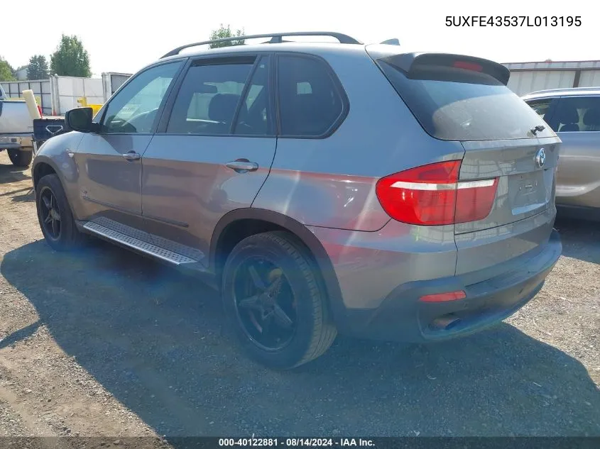 2007 BMW X5 3.0Si VIN: 5UXFE43537L013195 Lot: 40122881