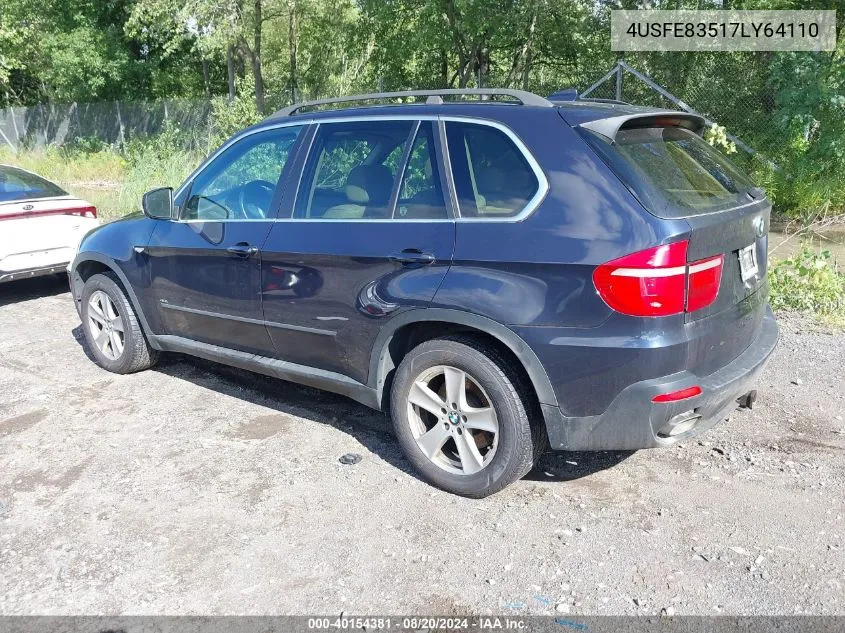 2007 BMW X5 4.8I VIN: 4USFE83517LY64110 Lot: 40154381