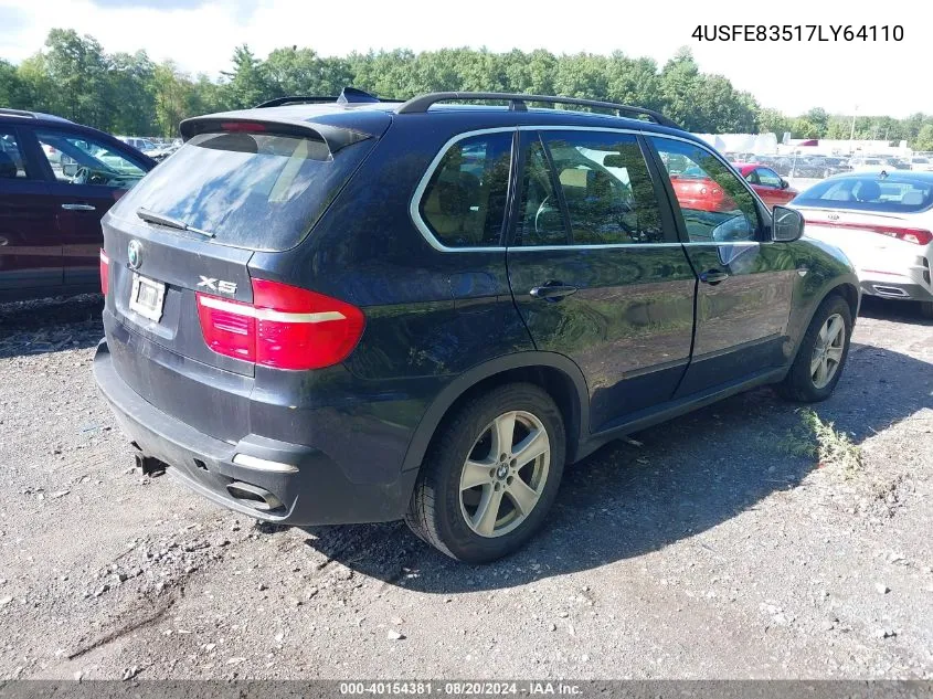 2007 BMW X5 4.8I VIN: 4USFE83517LY64110 Lot: 40154381