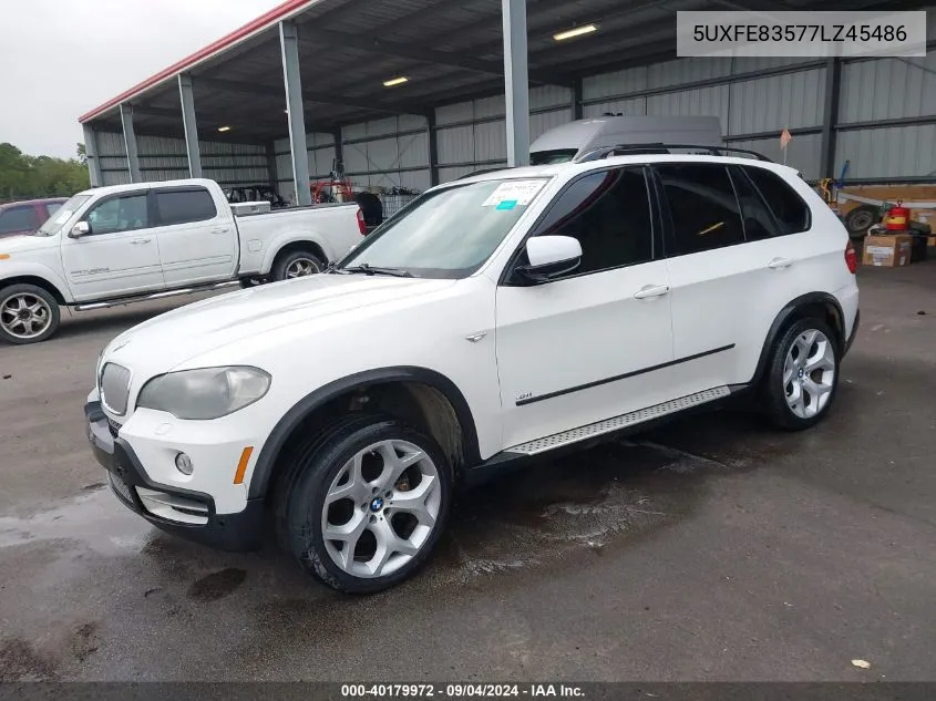 2007 BMW X5 4.8I VIN: 5UXFE83577LZ45486 Lot: 40179972