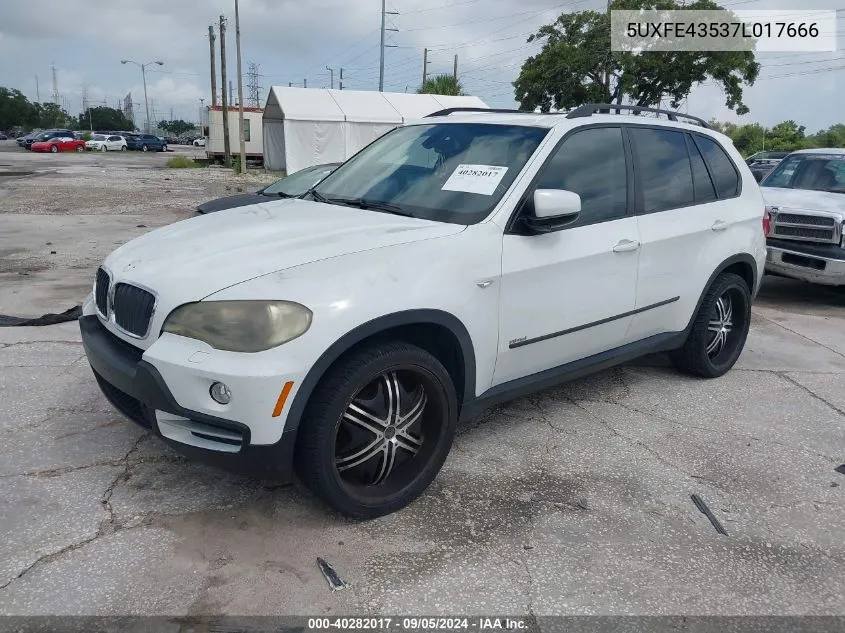 2007 BMW X5 3.0Si VIN: 5UXFE43537L017666 Lot: 40282017