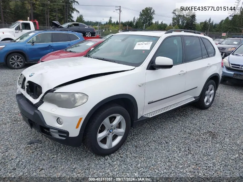 2007 BMW X5 3.0Si VIN: 5UXFE43577L015144 Lot: 40317057