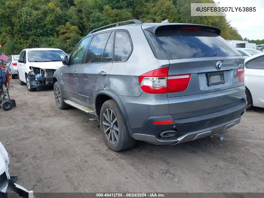 2007 BMW X5 4.8I VIN: 4USFE83507LY63885 Lot: 40412755