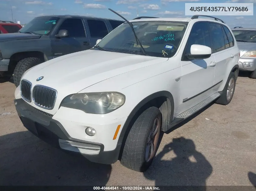 2007 BMW X5 3.0Si VIN: 4USFE43577LY79686 Lot: 40464541