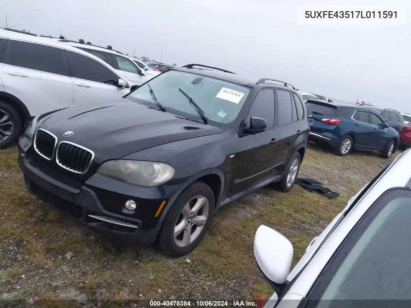 2007 BMW X5 3.0I VIN: 5UXFE43517L011591 Lot: 40478384