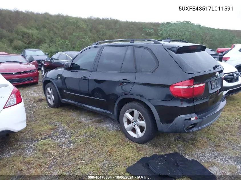 2007 BMW X5 3.0I VIN: 5UXFE43517L011591 Lot: 40478384