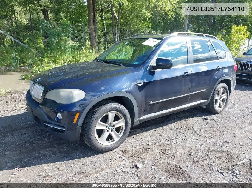 2007 BMW X5 4.8I VIN: 4USFE83517LY64110 Lot: 40506766