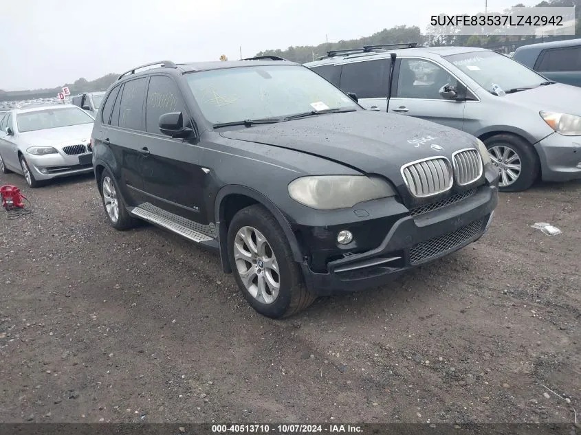 2007 BMW X5 4.8I VIN: 5UXFE83537LZ42942 Lot: 40513710