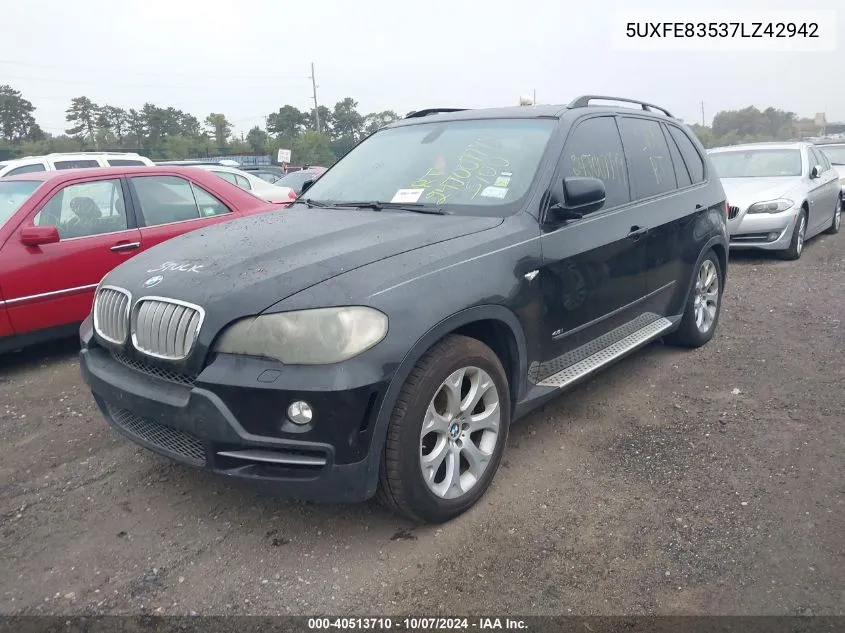 2007 BMW X5 4.8I VIN: 5UXFE83537LZ42942 Lot: 40513710