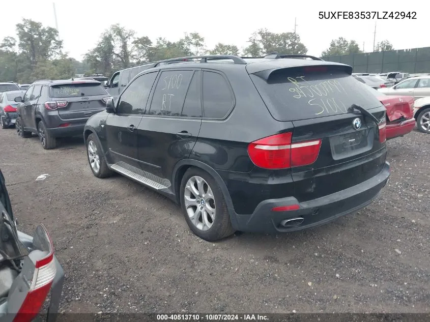 2007 BMW X5 4.8I VIN: 5UXFE83537LZ42942 Lot: 40513710