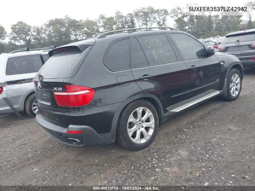 2007 BMW X5 4.8I VIN: 5UXFE83537LZ42942 Lot: 40513710