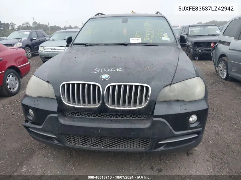 2007 BMW X5 4.8I VIN: 5UXFE83537LZ42942 Lot: 40513710