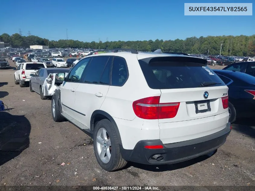 2007 BMW X5 3.0I VIN: 5UXFE43547LY82565 Lot: 40536427