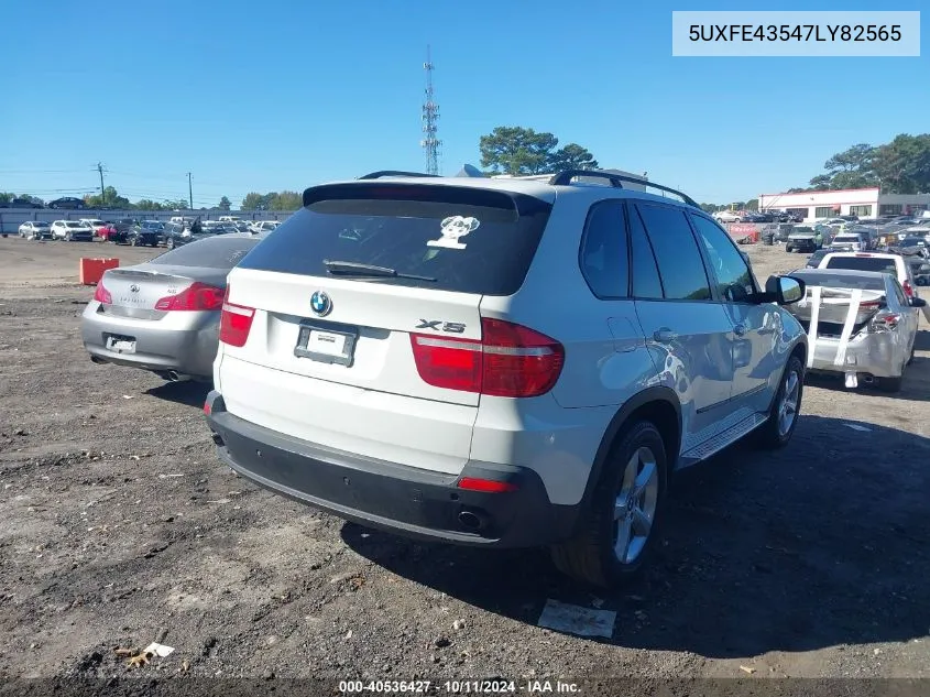 2007 BMW X5 3.0I VIN: 5UXFE43547LY82565 Lot: 40536427