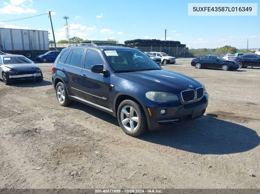 2007 BMW X5 3.0Si VIN: 5UXFE43587L016349 Lot: 40571699