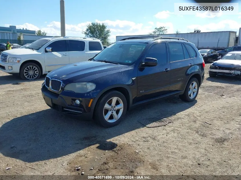 2007 BMW X5 3.0Si VIN: 5UXFE43587L016349 Lot: 40571699