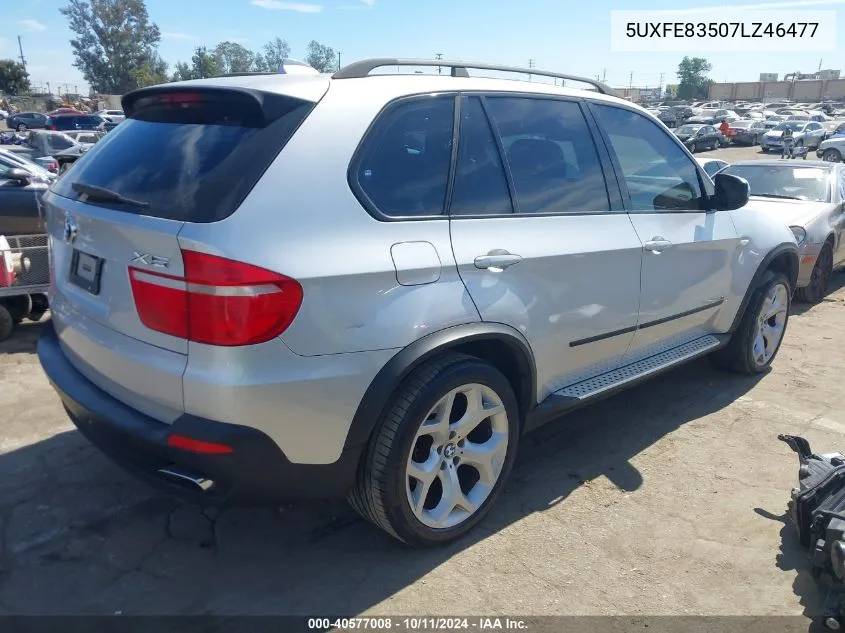 2007 BMW X5 4.8I VIN: 5UXFE83507LZ46477 Lot: 40577008