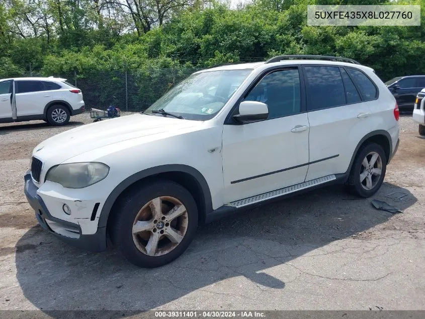 5UXFE435X8L027760 2008 BMW X5 3.0Si