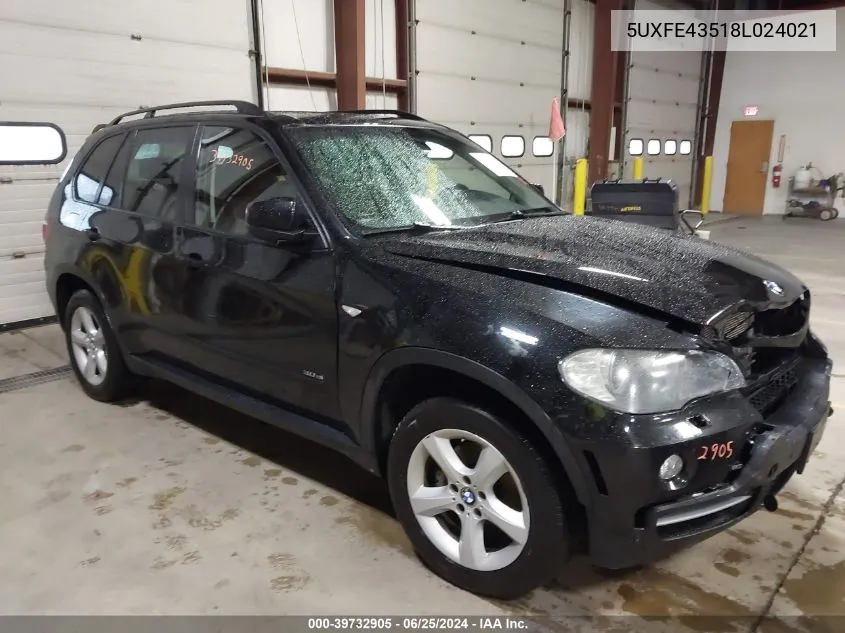 2008 BMW X5 3.0Si VIN: 5UXFE43518L024021 Lot: 39732905