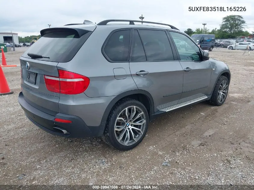 2008 BMW X5 4.8I VIN: 5UXFE83518L165226 Lot: 39947086