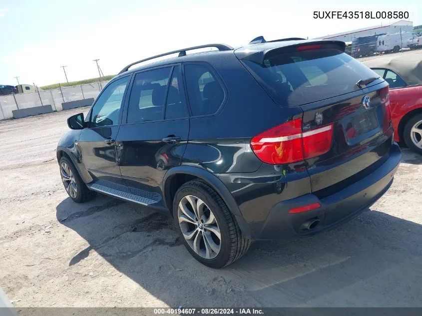 2008 BMW X5 3.0Si VIN: 5UXFE43518L008580 Lot: 40194607