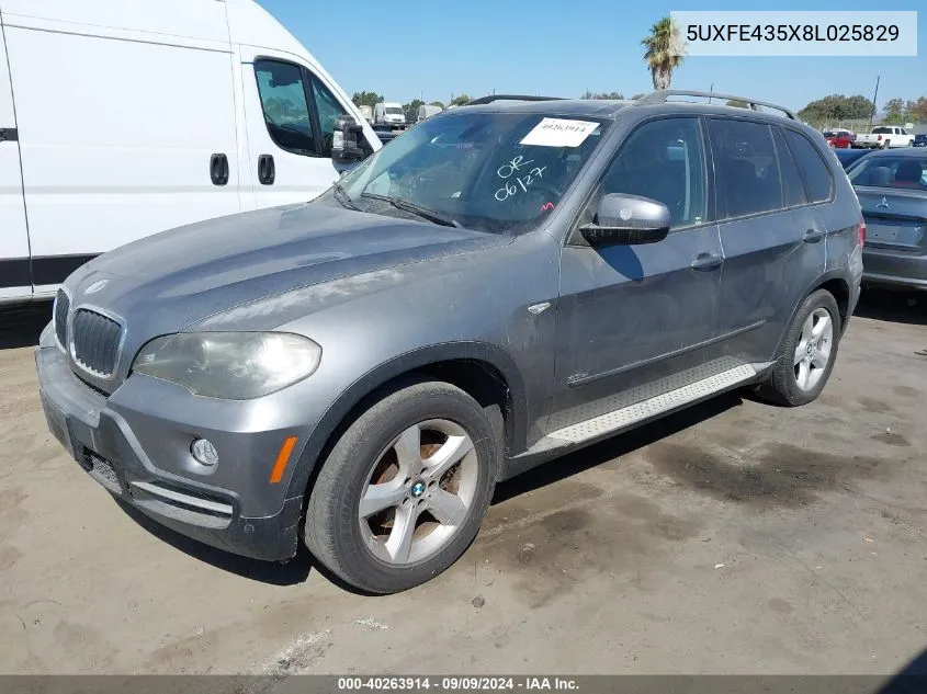 2008 BMW X5 3.0Si VIN: 5UXFE435X8L025829 Lot: 40263914