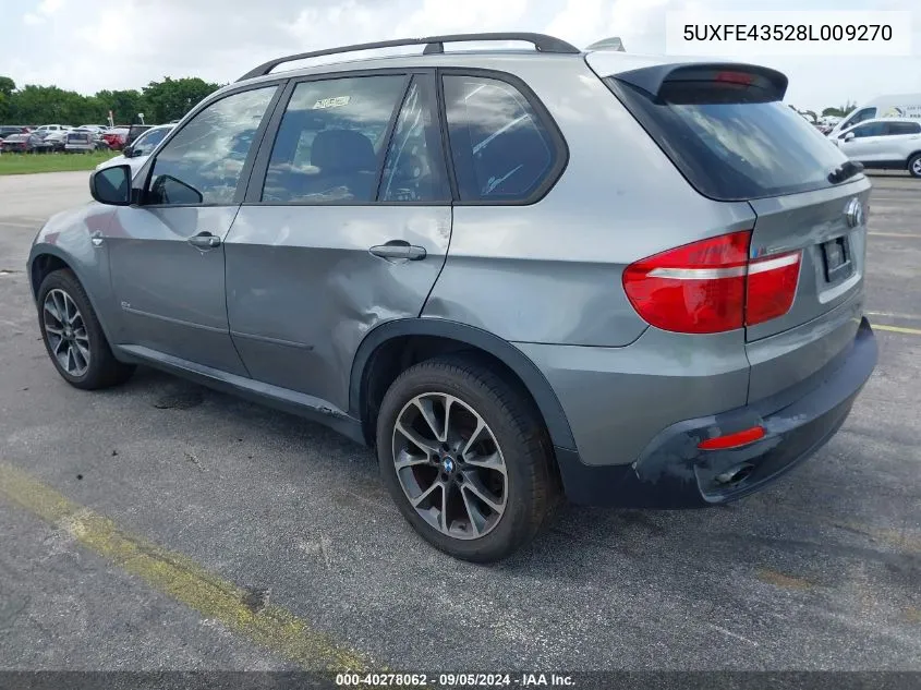 2008 BMW X5 3.0I VIN: 5UXFE43528L009270 Lot: 40278062