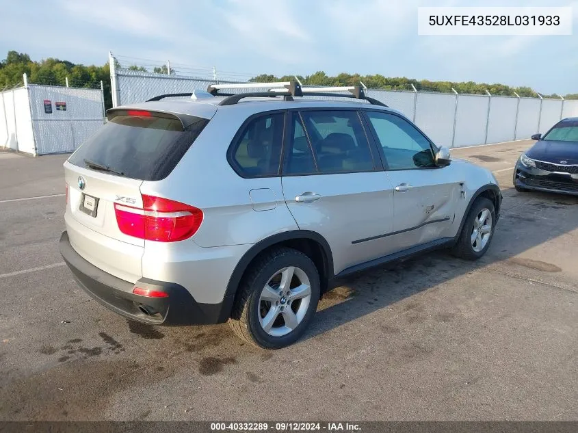 5UXFE43528L031933 2008 BMW X5 3.0I