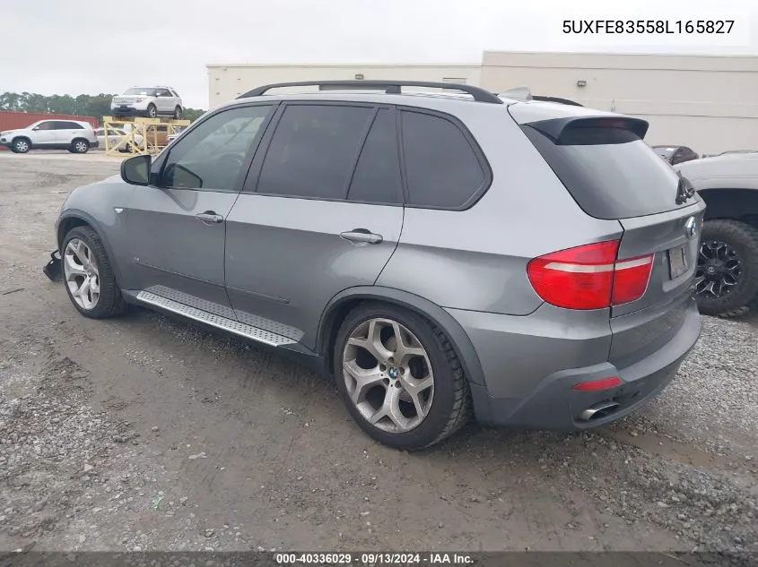 2008 BMW X5 4.8I VIN: 5UXFE83558L165827 Lot: 40336029