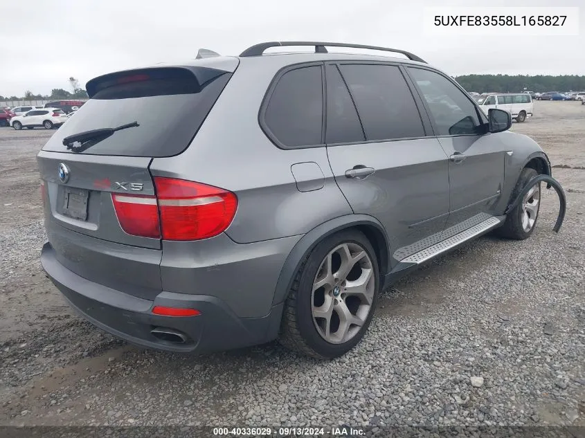 2008 BMW X5 4.8I VIN: 5UXFE83558L165827 Lot: 40336029