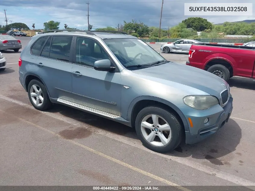 2008 BMW X5 3.0Si VIN: 5UXFE43538L032508 Lot: 40449422