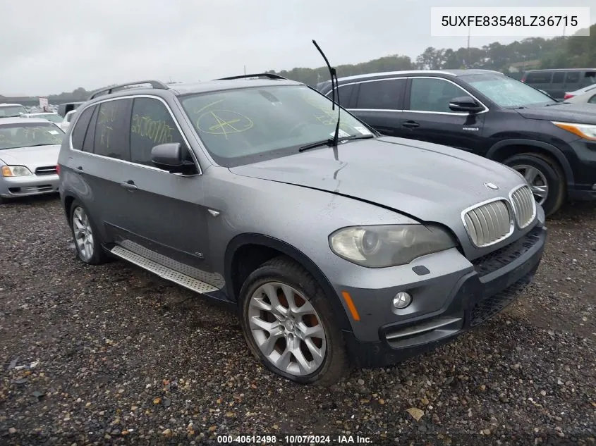 2008 BMW X5 4.8I VIN: 5UXFE83548LZ36715 Lot: 40512498