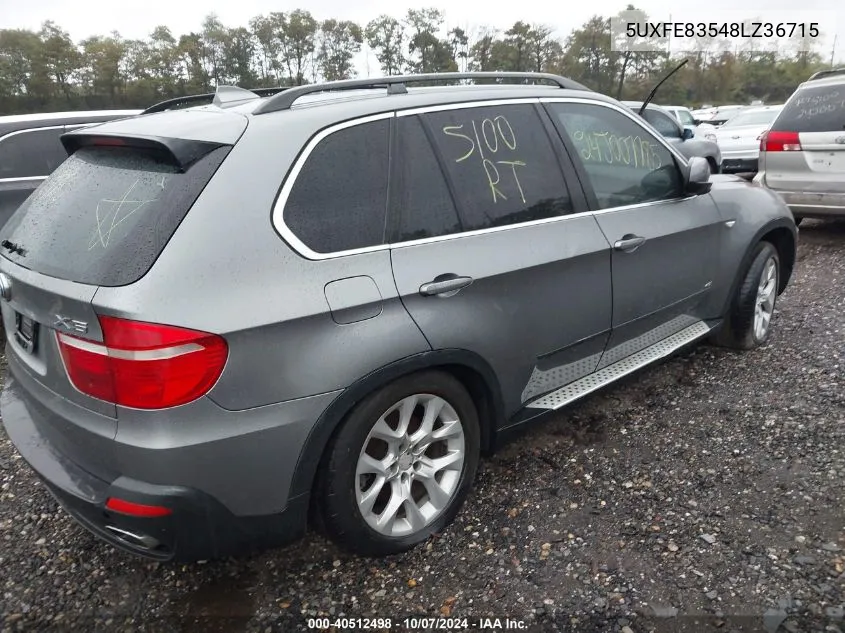 2008 BMW X5 4.8I VIN: 5UXFE83548LZ36715 Lot: 40512498