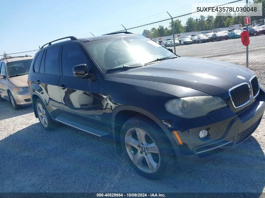 2008 BMW X5 3.0Si VIN: 5UXFE43578L030048 Lot: 40529984