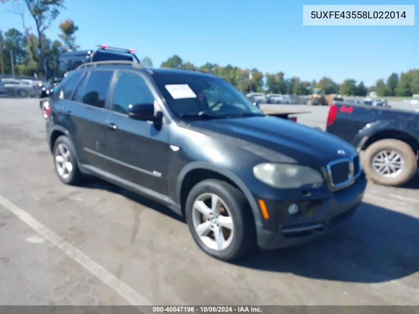 2008 BMW X5 3.0Si VIN: 5UXFE43558L022014 Lot: 40547198