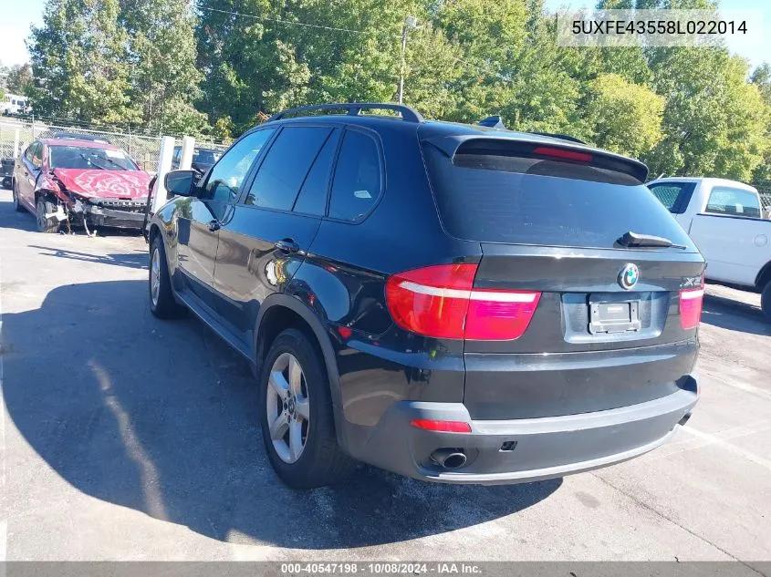 2008 BMW X5 3.0Si VIN: 5UXFE43558L022014 Lot: 40547198