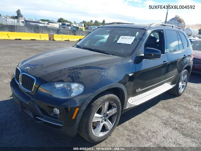 2008 BMW X5 3.0I VIN: 5UXFE435X8L004592 Lot: 40562472