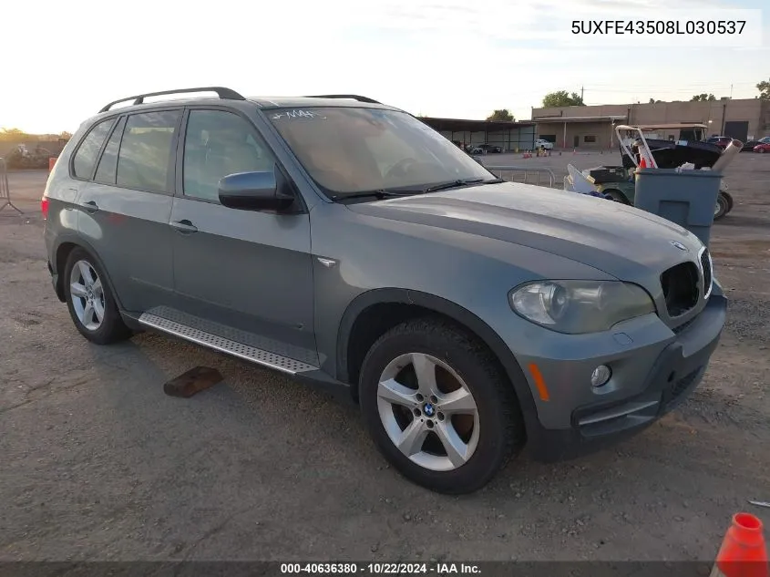 2008 BMW X5 3.0Si VIN: 5UXFE43508L030537 Lot: 40636380