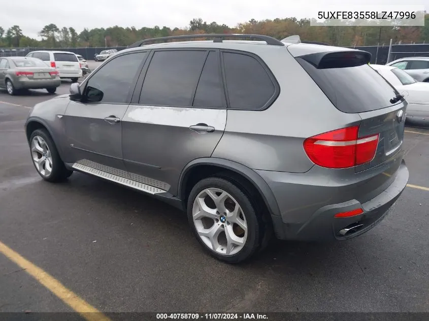 2008 BMW X5 4.8I VIN: 5UXFE83558LZ47996 Lot: 40758709